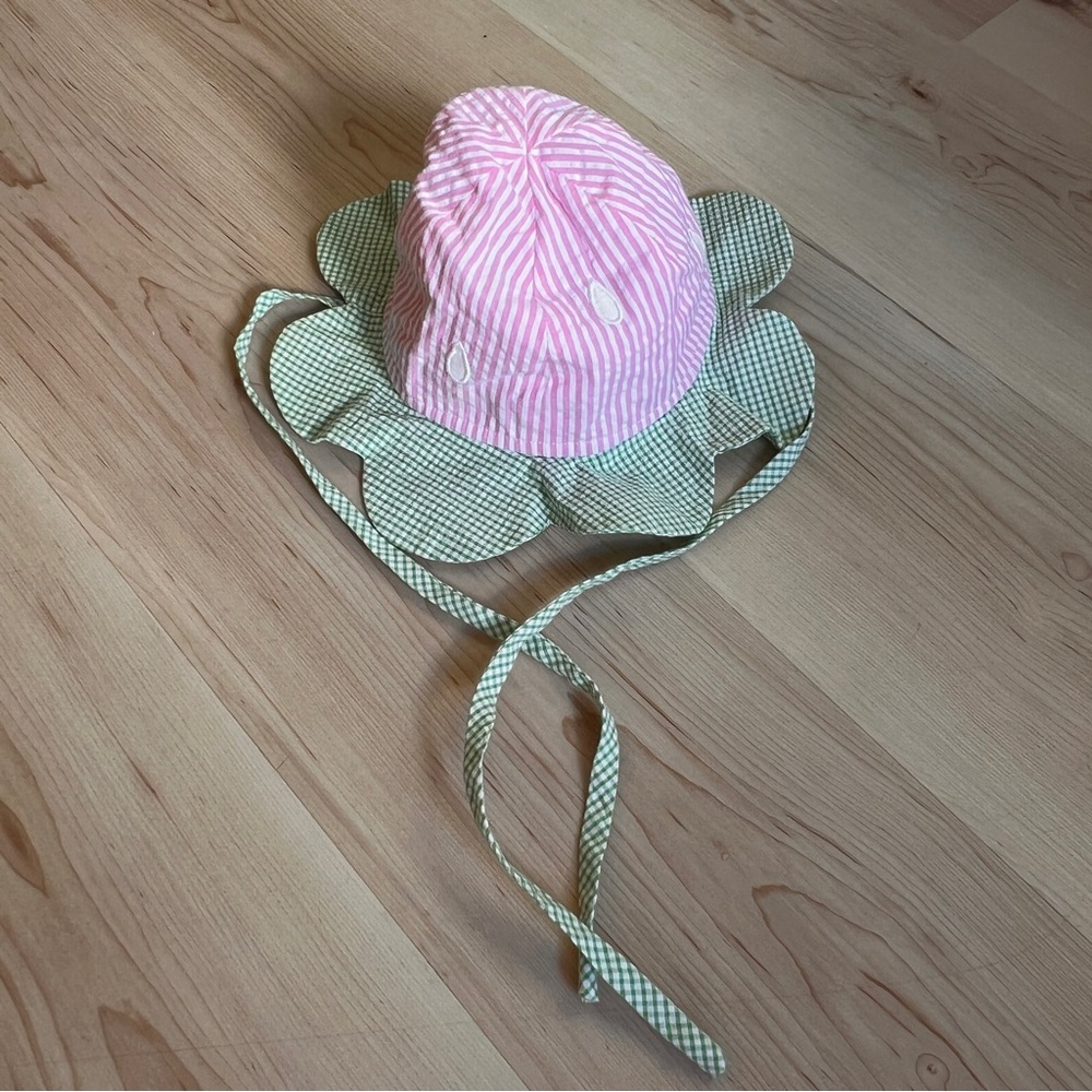 Florence Eiseman Green and Pink Baby Girl Sun Hat